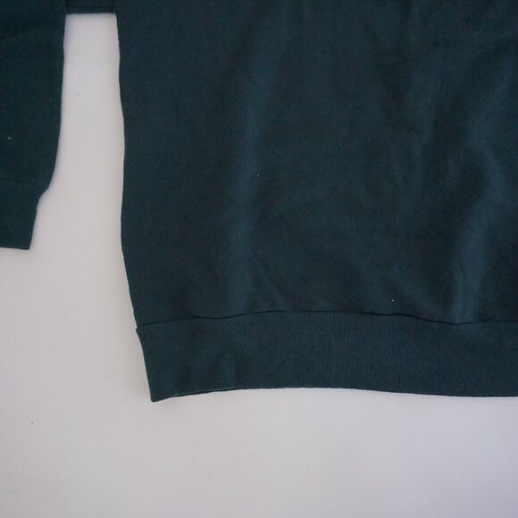 Vintage Whim Z Hunter Green Floral Leaf Sweatshirt Gold Contrast Collar Fall L - Picture 5 of 9